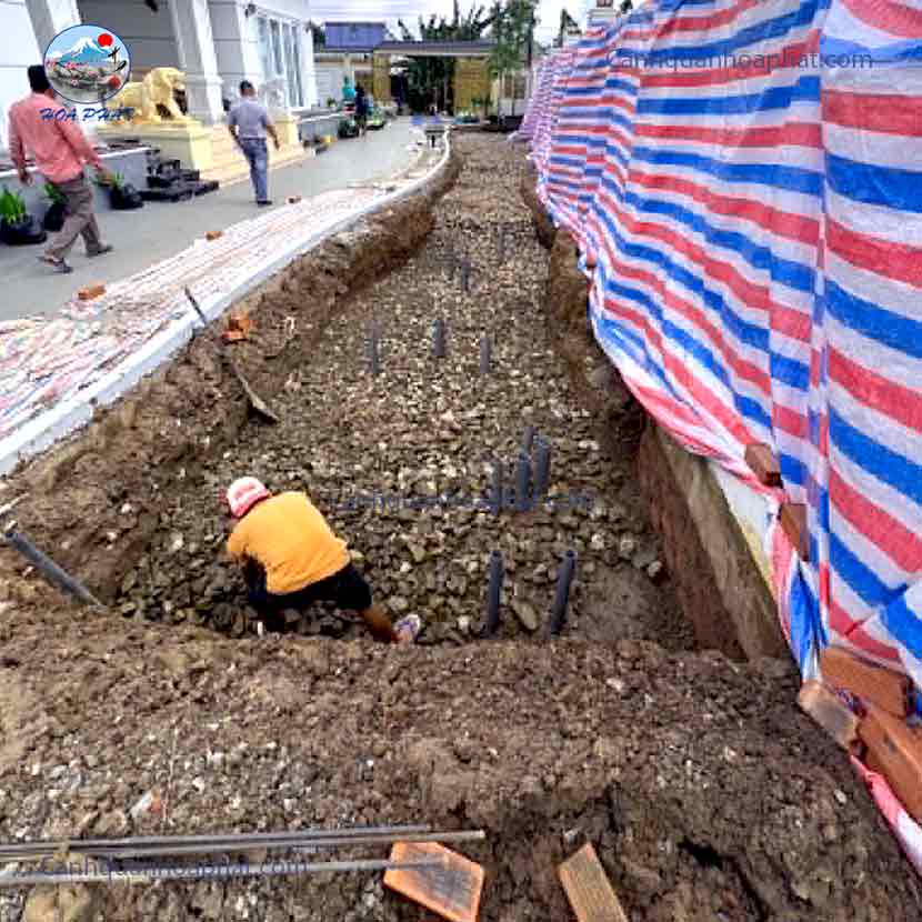 khởi công đi ống cho hệ thống công trình