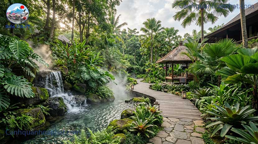 thiết kế sân vườn nhiệt đới