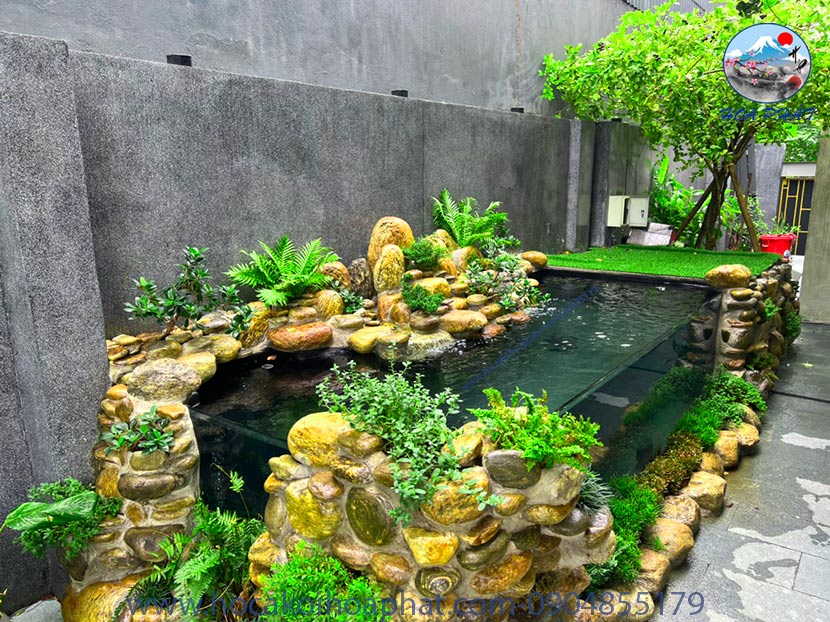 thi công hồ cá Koi Quận 2 - Hòa Phát