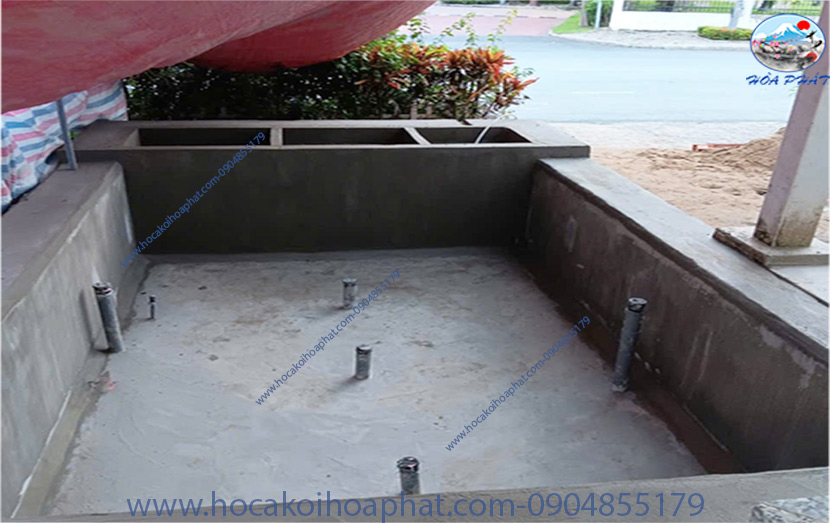 hồ cá koi bê tông - cảnh quan hòa phát