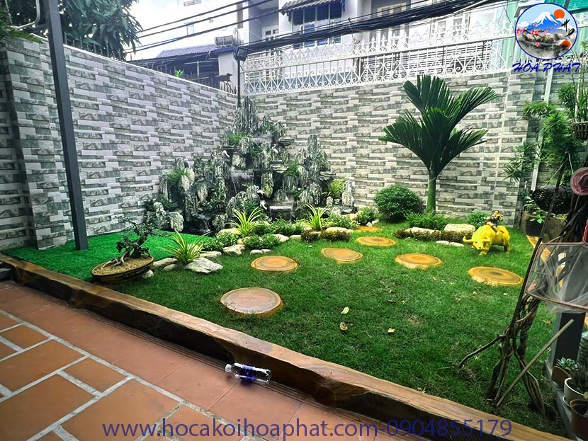 thi công hồ cá Koi quận 7 - Hòa Phát