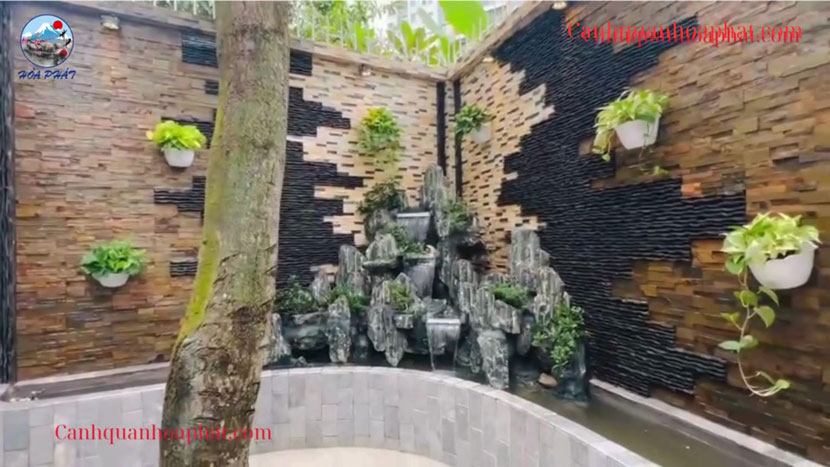 hòn non bộ mini bằng đá san hô cảnh quan hòa phát