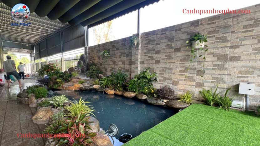 thi công hồ cá koi tại nhơn trạch đồng nai cảnh quan hòa phát