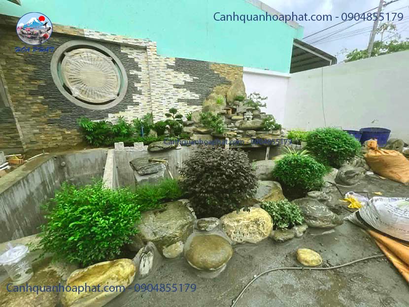 bắt đầu trang trí cây cảnh cho hồ cá