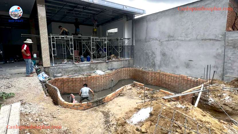 đi ống xây thành hồ