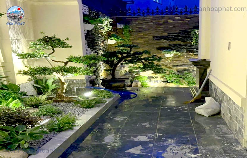 trang trí tiểu cảnh khô cho góc sân vườn 