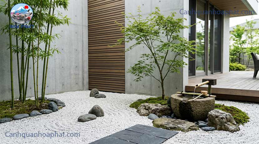 tiểu cảnh sân vườn Zen